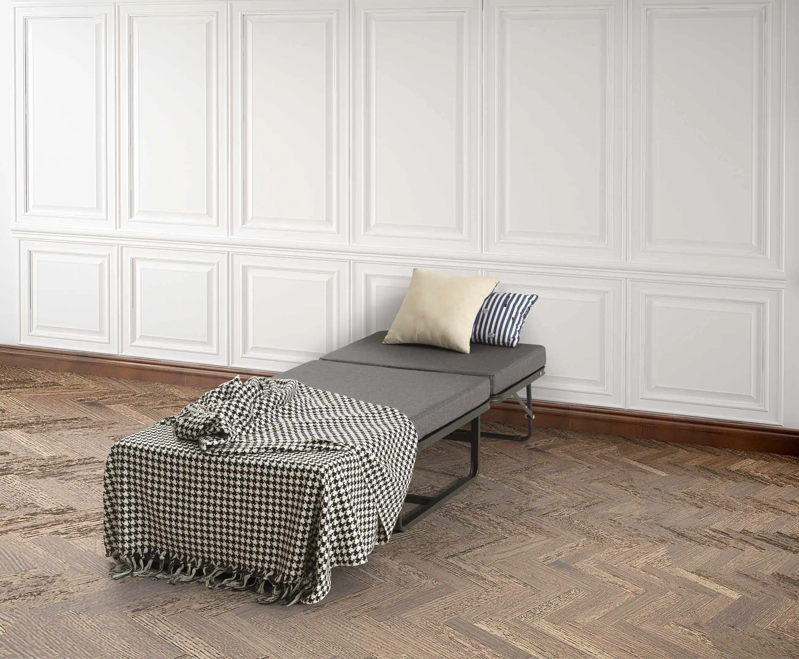 Modern Tek Kişilik Yatak Yatak Odası Mobilyası Metal Osmanlı Katlanır