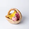 Natural Wooden Root Carving Fruit Basket with Handle