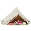 Outdoor camping cotton canvas tipi tent waterproof mouldproof 5m ripstop double door bell tent