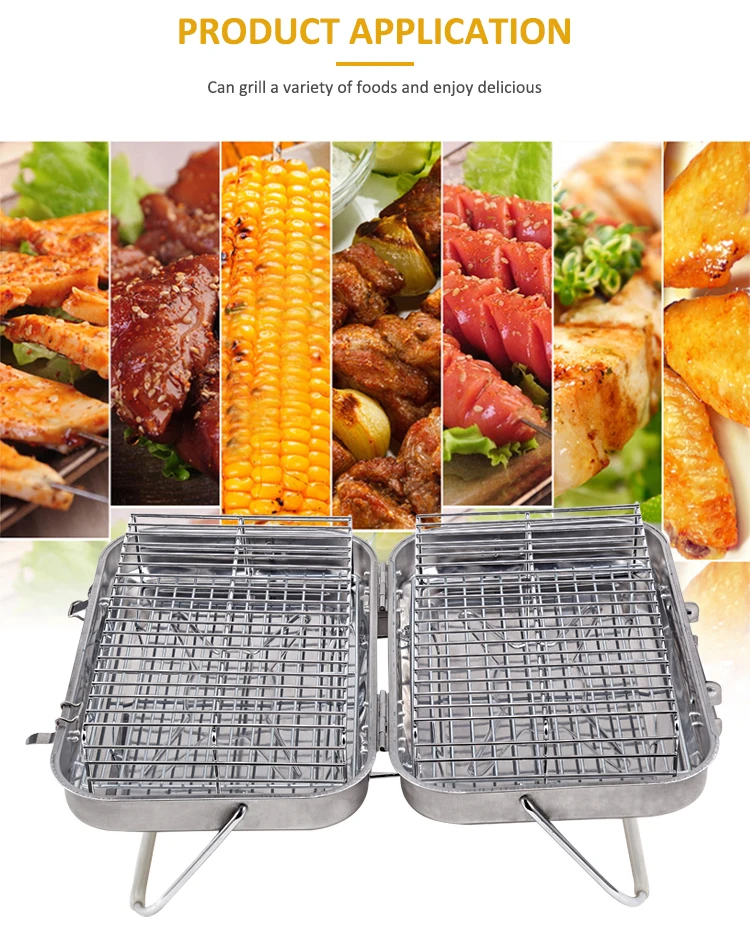 High Quality Table Top Outdoor Camping Barbecue Stainless Steel Folding