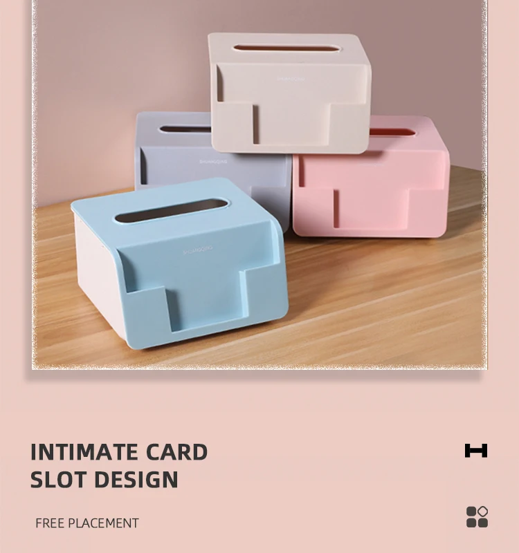 Shuangqing Factory Hot selling Plastic tissue box paper holder mobile phone holder