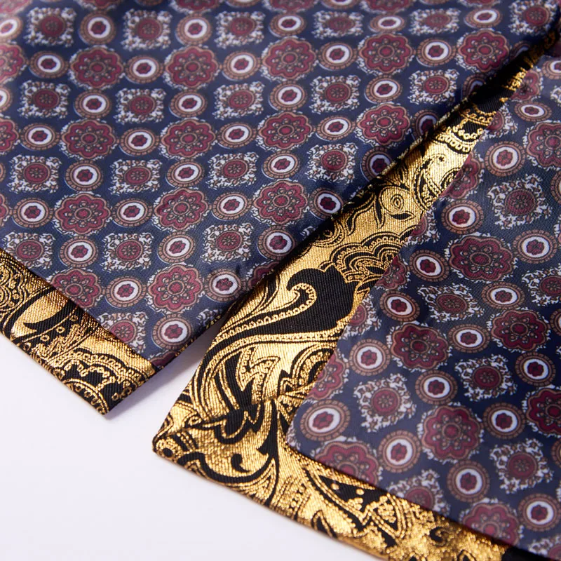 Mens Three-piece Set Wedding Suits Gold Floral Pattern Slim Fit Party Prom Dress Tuxedo Singers Costume Smoking Uomo
