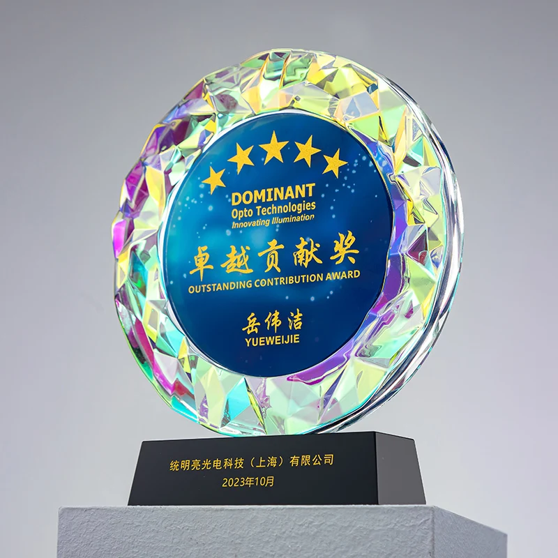 Multi-colored crystal awards Trophy Music and Movie Trophy souvenir for outstanding contribution supplier