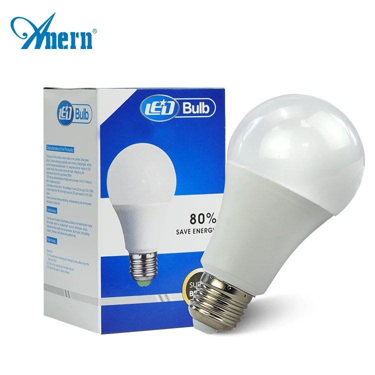 Anern aluminum CE RoHS milk cover 5W 7W 9W 12v dc led light bulb