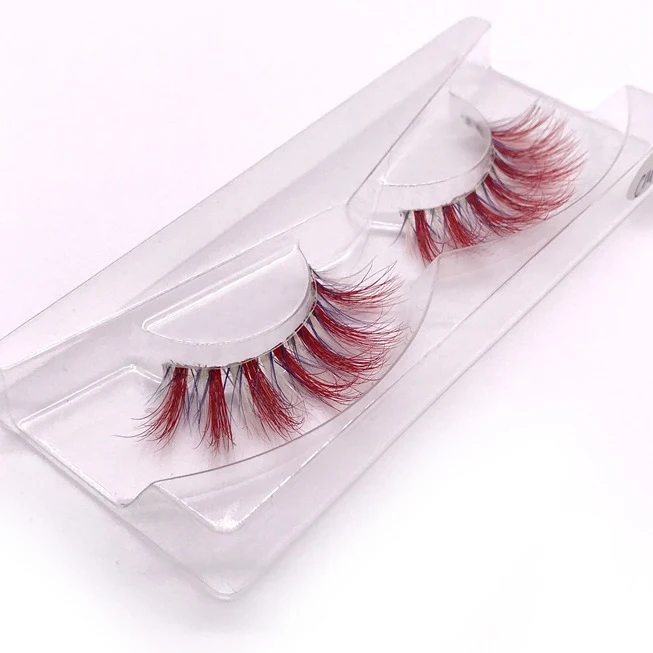 Hot selling high quality colored false stage eyelash private label crazy mink eyelashes