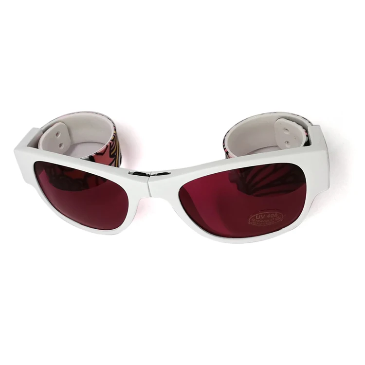 
Slap bracelet sun glasses clip on cheap folding sunglasses fold liquid sunglass 