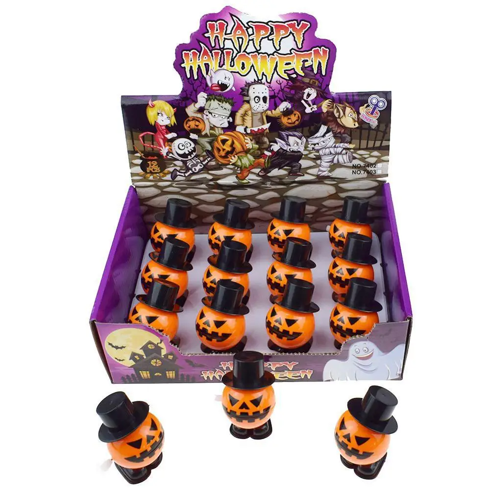 LGW165 Wholesale Pumpkin Hat Jumping Toys Halloween Plastic Wind Up Toys Promotion Gifts