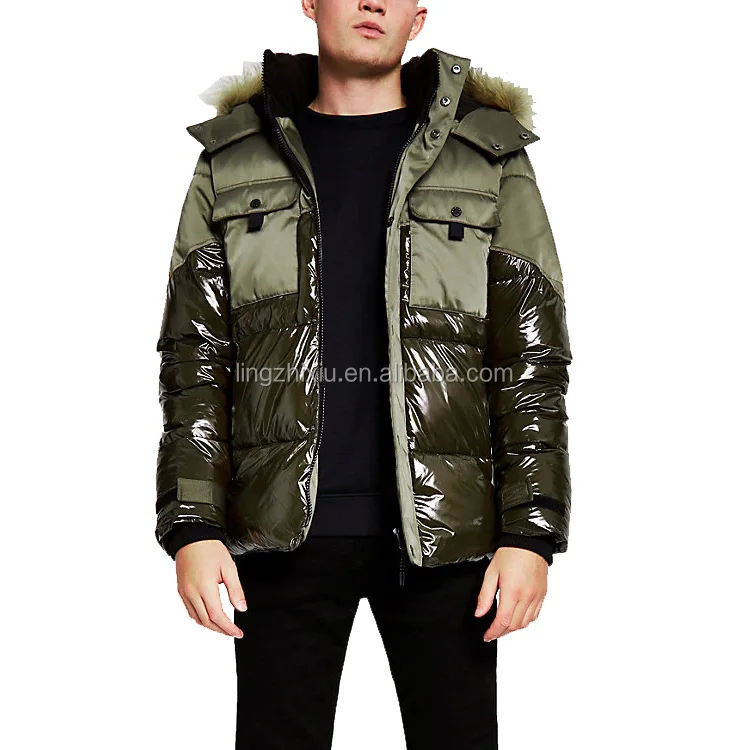 high shine faux fur coat