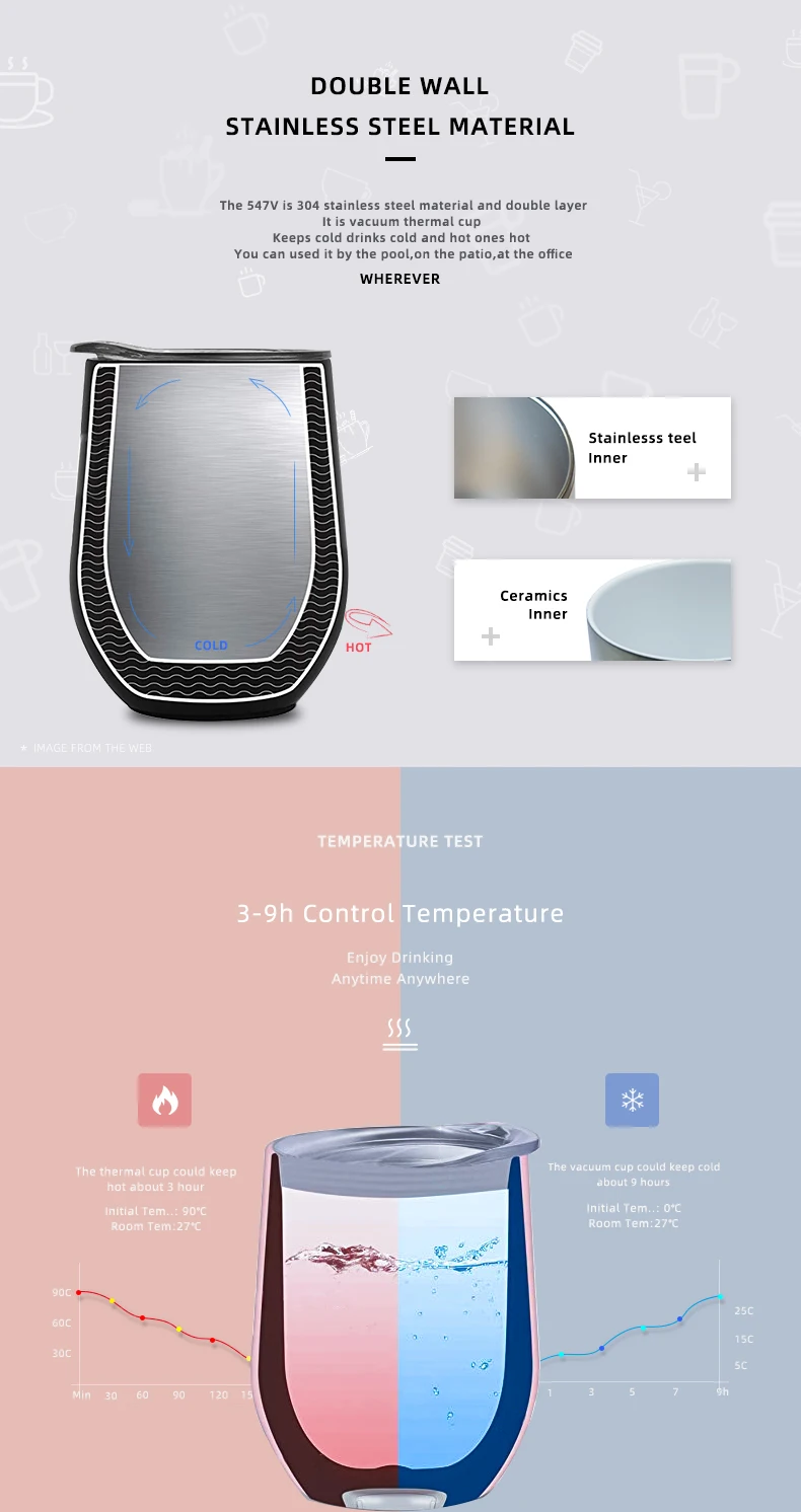 stainless steel vacuum wine tumbler