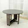 Latest design dining room furniture round easy moving folding dining table for dining table set use