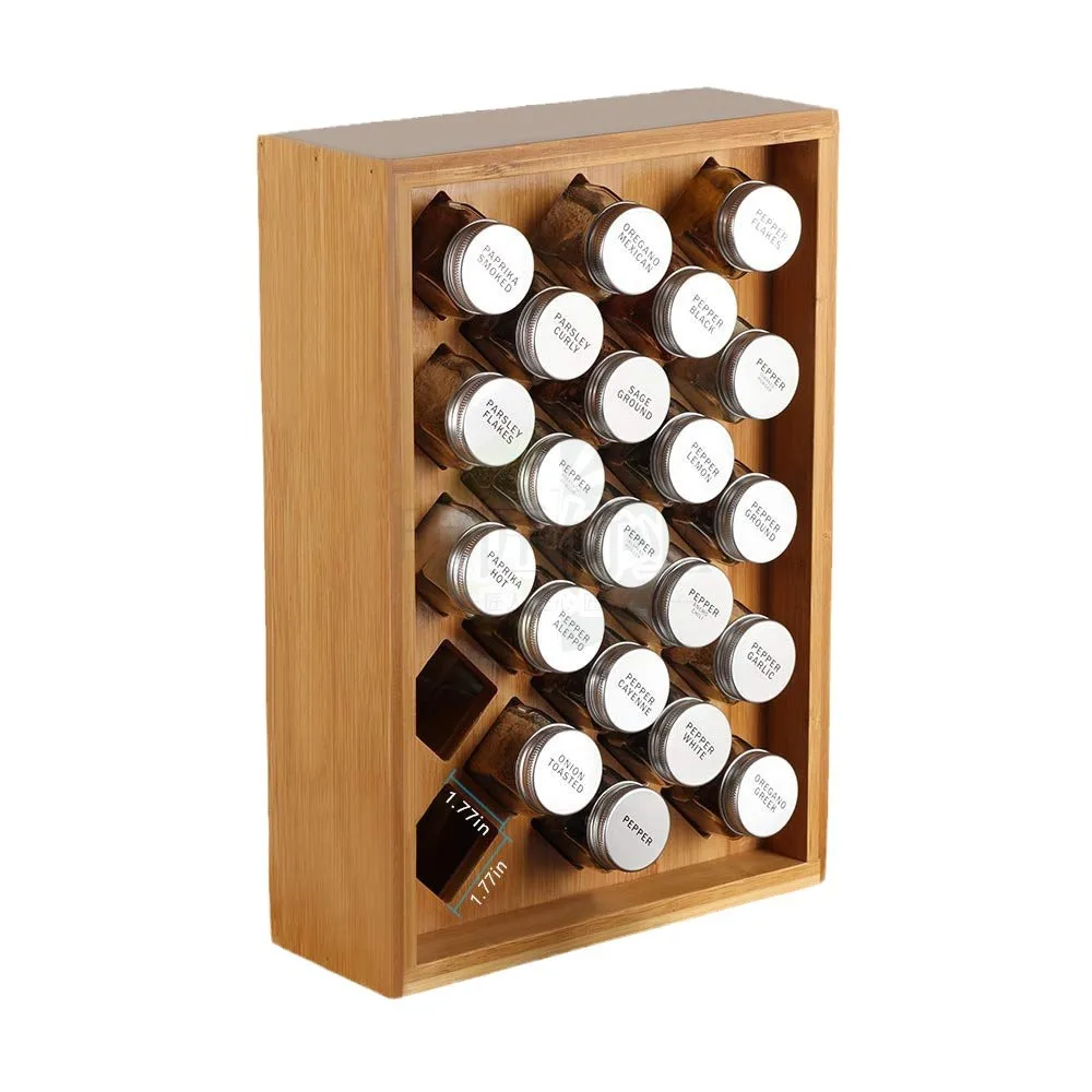 Wooden Spice Rack Bamboo Multi-layer Spice Organizer Kitchen Display ...