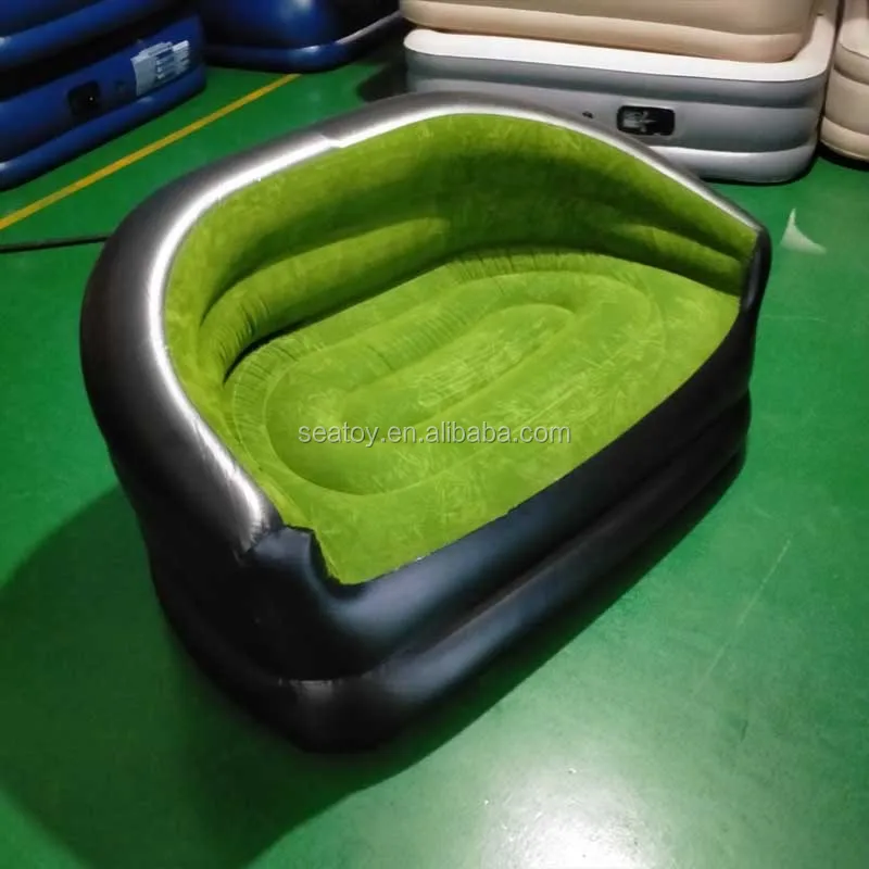 Inflatable Couch Deflated Inflatable Couch Blow up Air Sofa with Comfort Flocked Surface for ...