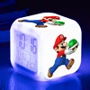 New design custom logo LED 7 Color Change Digital desk table alarm clock Temperature Night Luminous smart snooze alarm clock