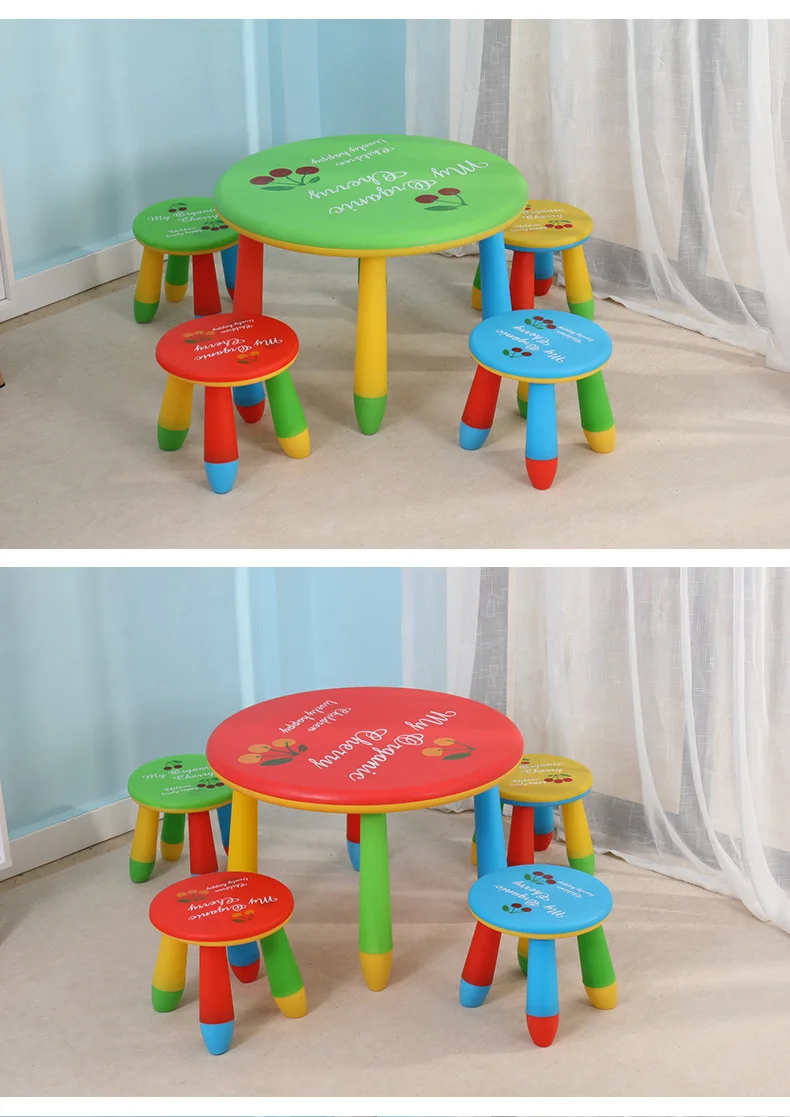 Feelkids Two-Toddler Kids' Furniture Set Plastic Desk and Chair for Kindergarten Study Playpens for Children manufacture