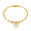 New romantic fashion trend bracelet stainless steel ladies full diamond bracelet snake pattern women's heart bracelet
