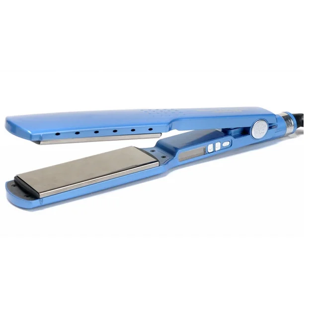 Blue Nano Titanium 5 Temperature Control Hair Straightener 1 3/4 Inch Wide Plate Hair Flat Iron