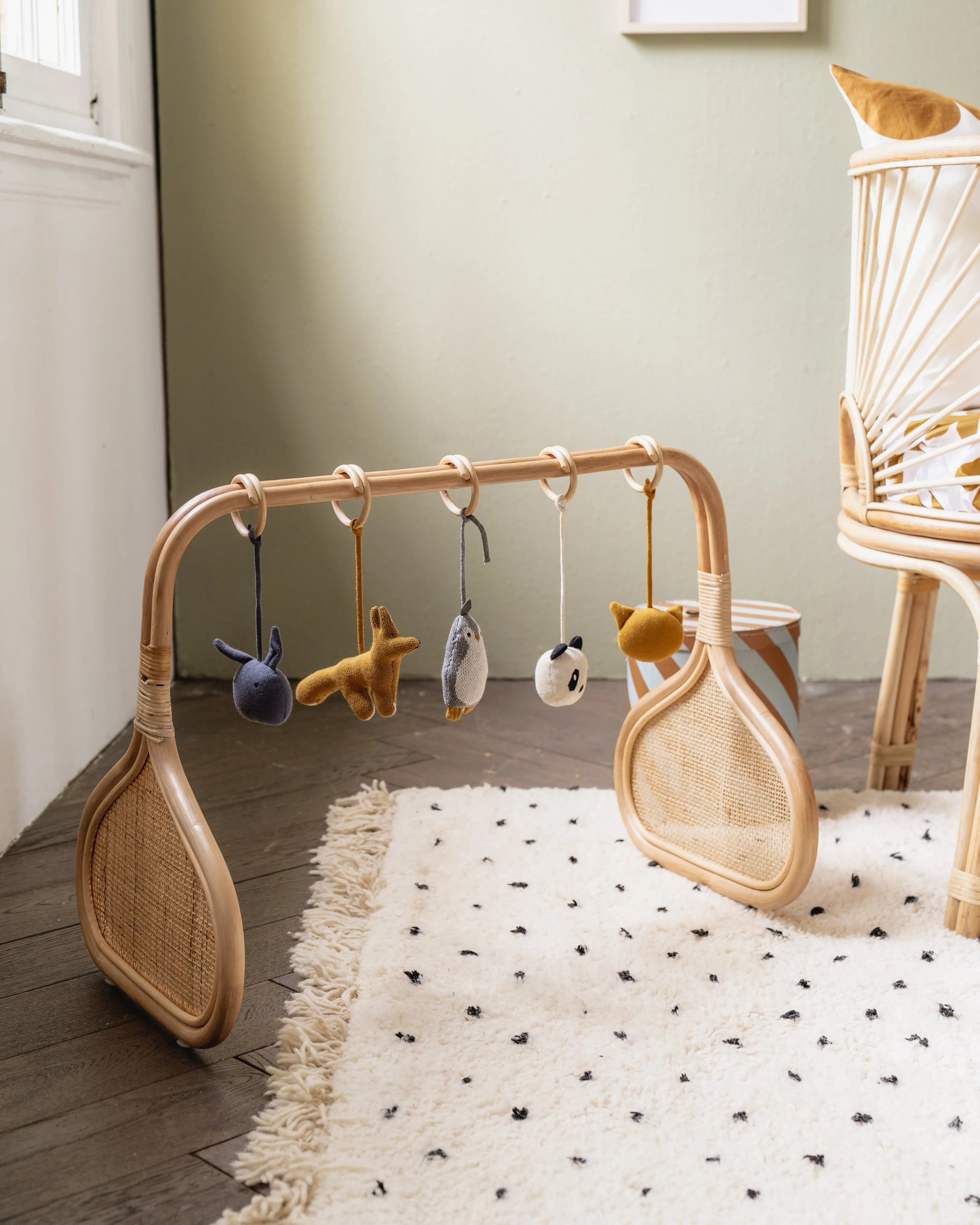 Rattan Baby Play Gym Handmade Natural Rattan Baby Play Gym Activity