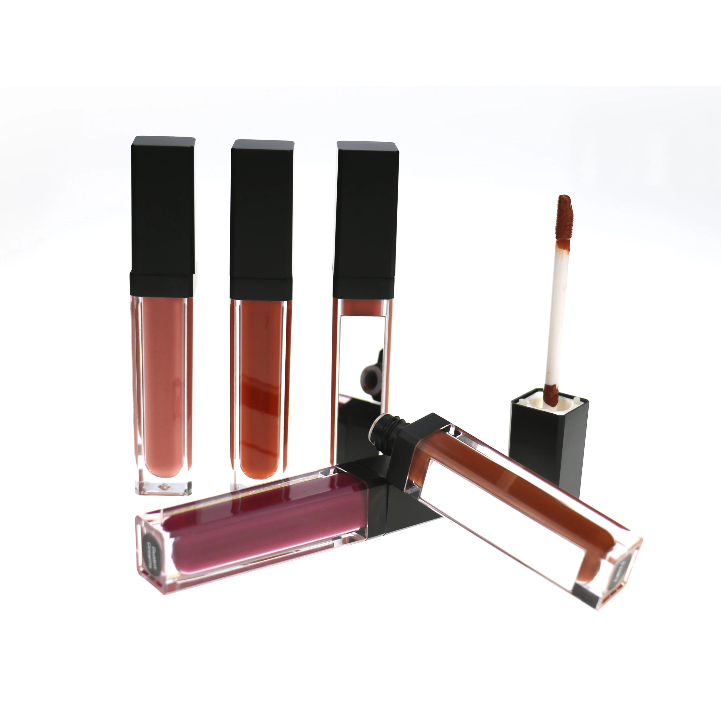 Ready To Ship Matte Lipgloss Lipstick With Led Tube With Mirror Can Do