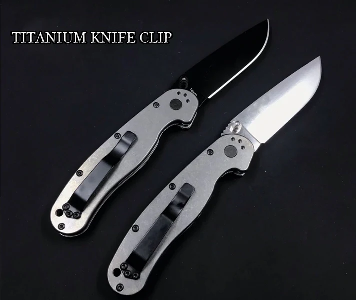 Customized Size Black Metal Titanium Deep Carry Knife Clips Parts Belt