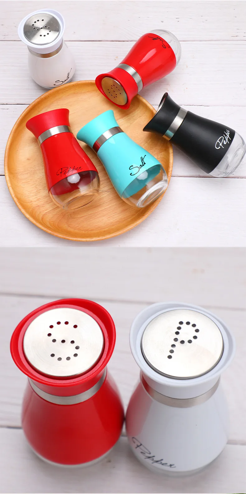 product wholesale customized 4oz stainless steel glass spice jar 120ml seasoning bottle jars set-2