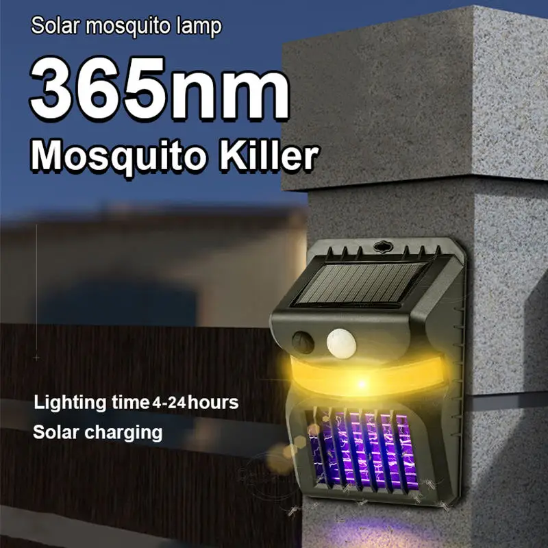 SAIJZEK.hot selling outdoor garden use professional solar power anti mosquito led killing lamp trap bug zapper mosquito light factory