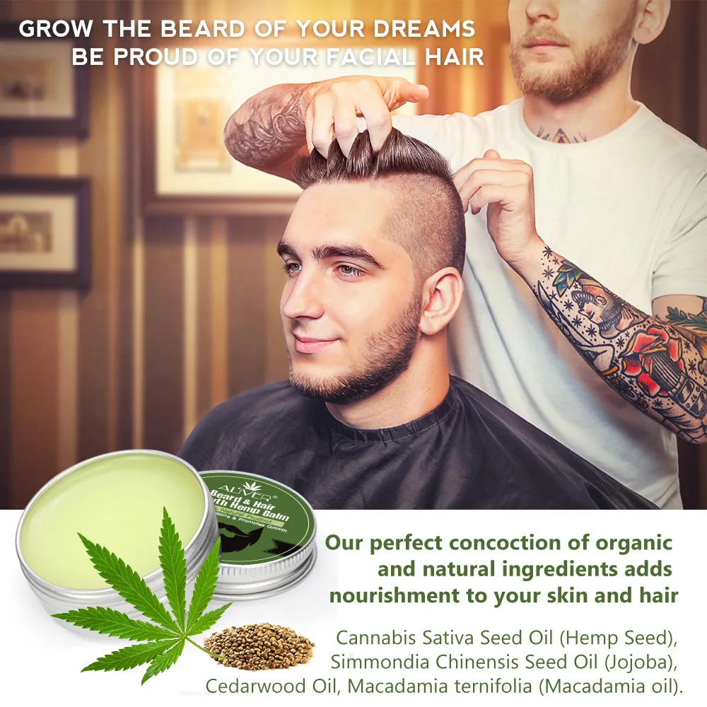 100 Natural Refreshing Nourishing Hemp Oil Beard Hair Growing Balm