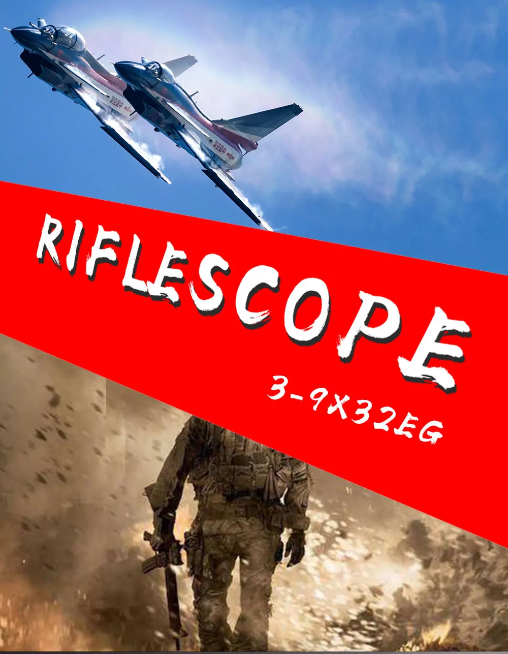 luger 3-9x32eg hunting long range riflescope tactical sight fish