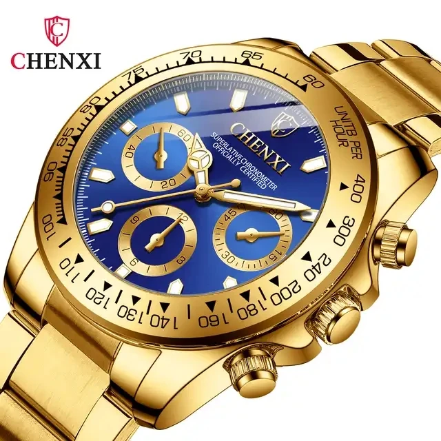 CHENXI 086 Men's Gold Watch - Luxury Quartz Wristwatch