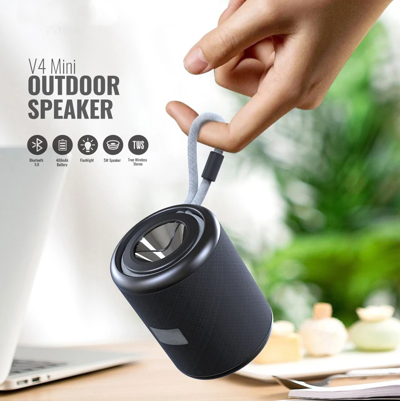 V4 Stereo Cloth Wireless Bluetooths Speaker Portable Music Super Mini