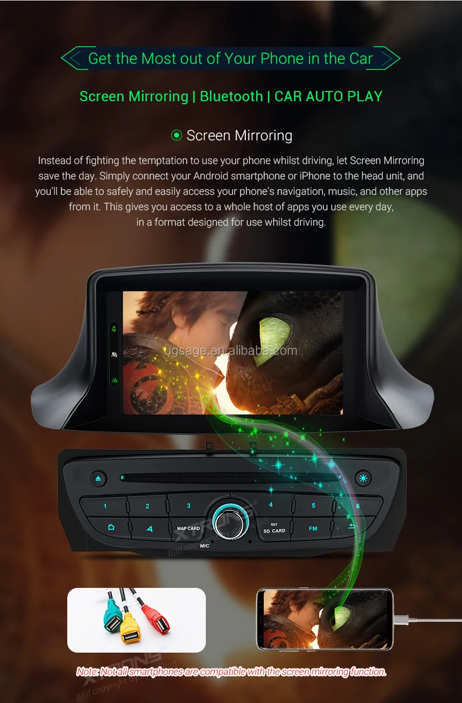 Xtrons 7 ''écran Tactile Android 10.0 1din Autoradio Lecteur Dvd Pour