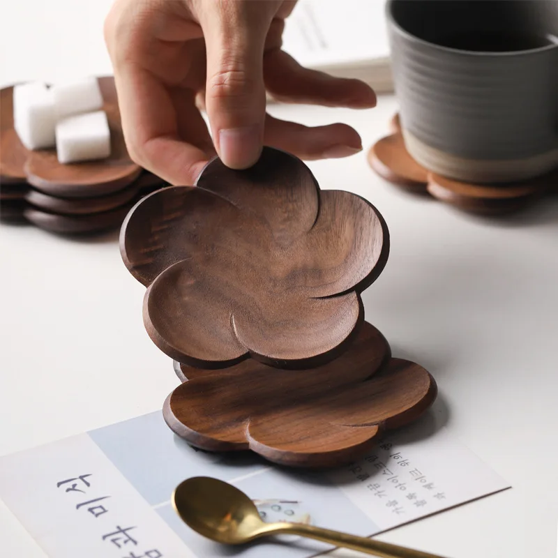 Venta al por mayor posavasos de madera para decorar Compre Tetera De Mdf De Madera Y Taza De Té & Cuchara Conjunto