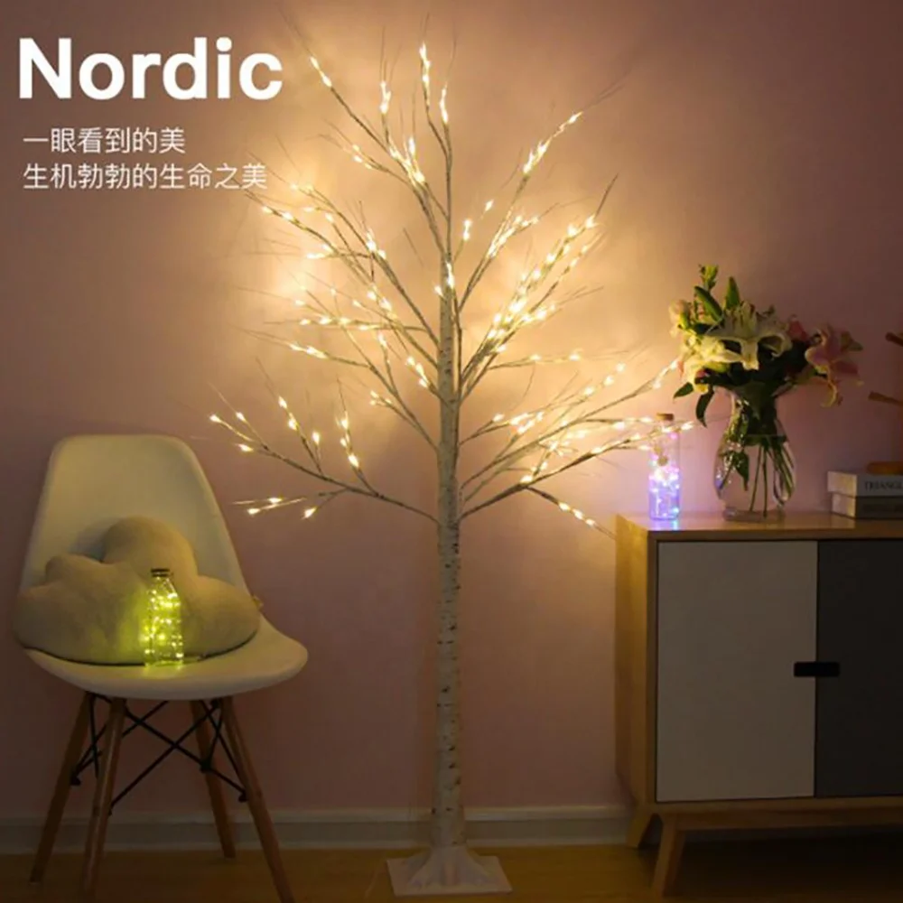 Indoor Decor Animated Led Copper Wire White Birch Christmas Tree Branch   H0d2bd26c138041b1bc910e7e760d3016h 