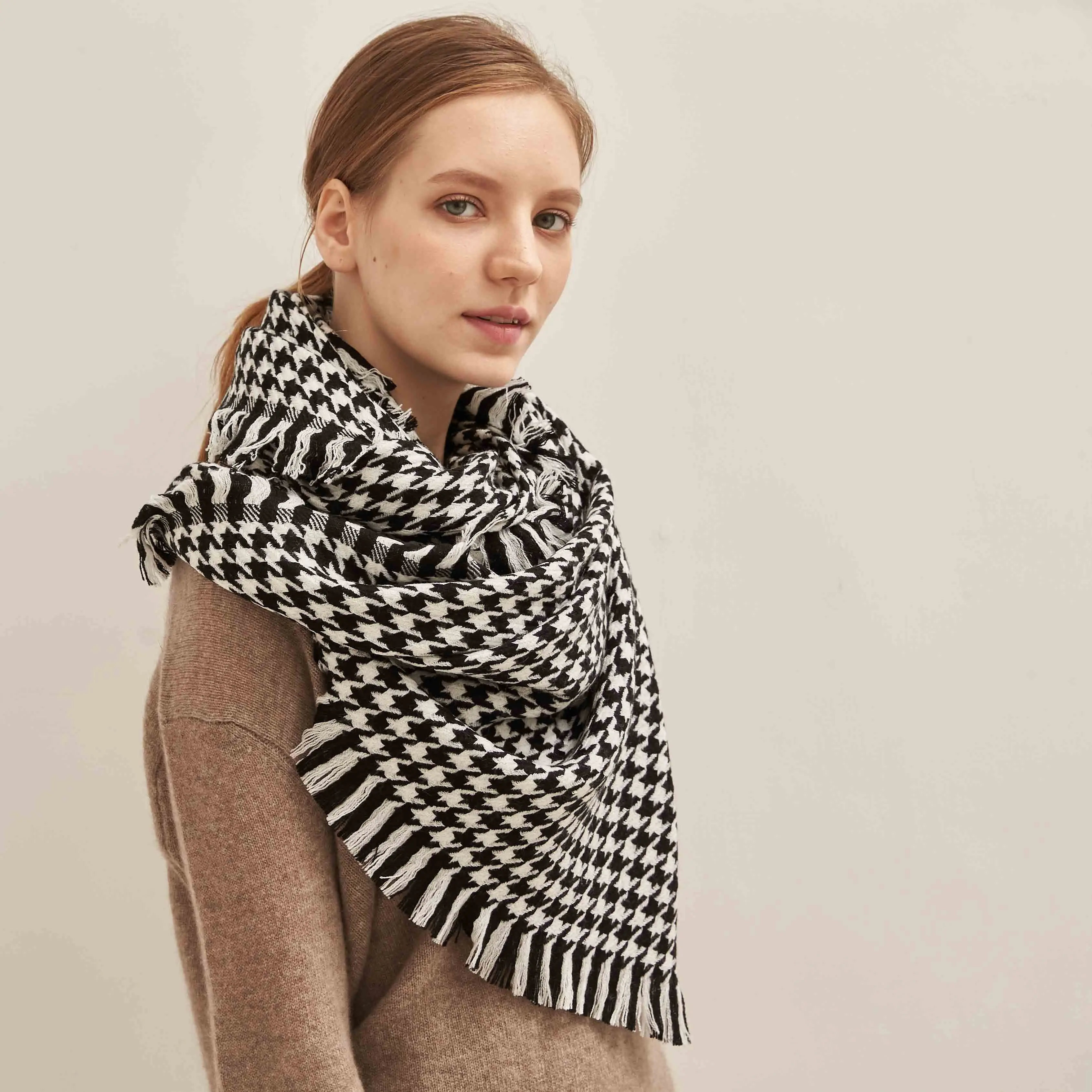 自定义标志流行毯子羊毛冬季围巾 2020