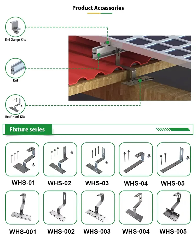 Aluminum Solar Tile Roof Hook Mounting System Manufacturers and ...