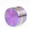 2019 New Type Foreign Trade Diameter 63MM Four-Layer Zinc Alloy Thread Ice Blue Color Smoke Grinder