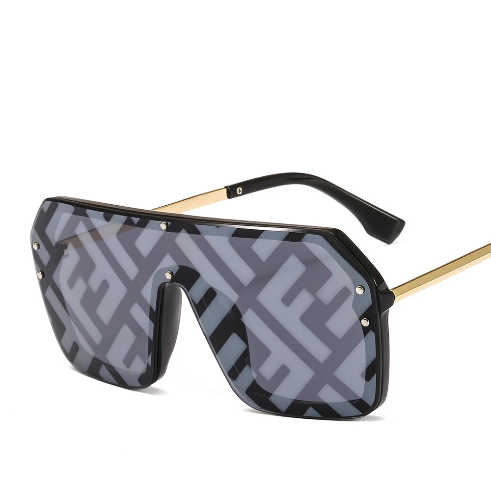 

Customizable latest double bridge flat top women fashion oversized sunglasses