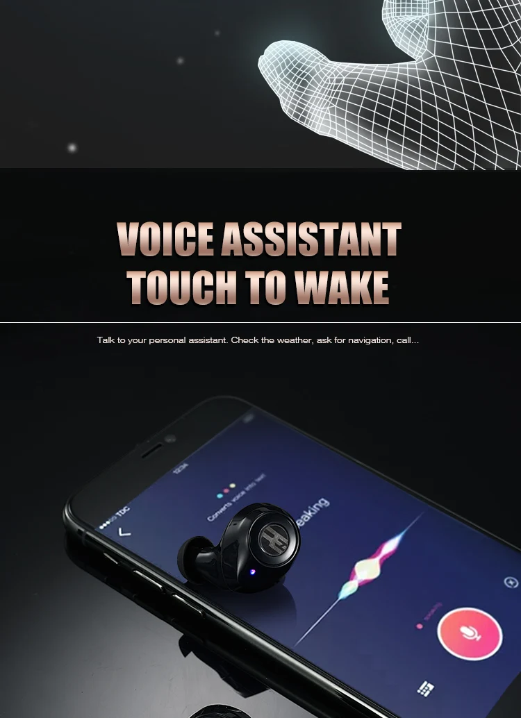 2021 New Model TWS Reroka Revolution Portable LED Touch Control Earbuds Blue 5.1 Ear Buds with Led - ANKUX.COM