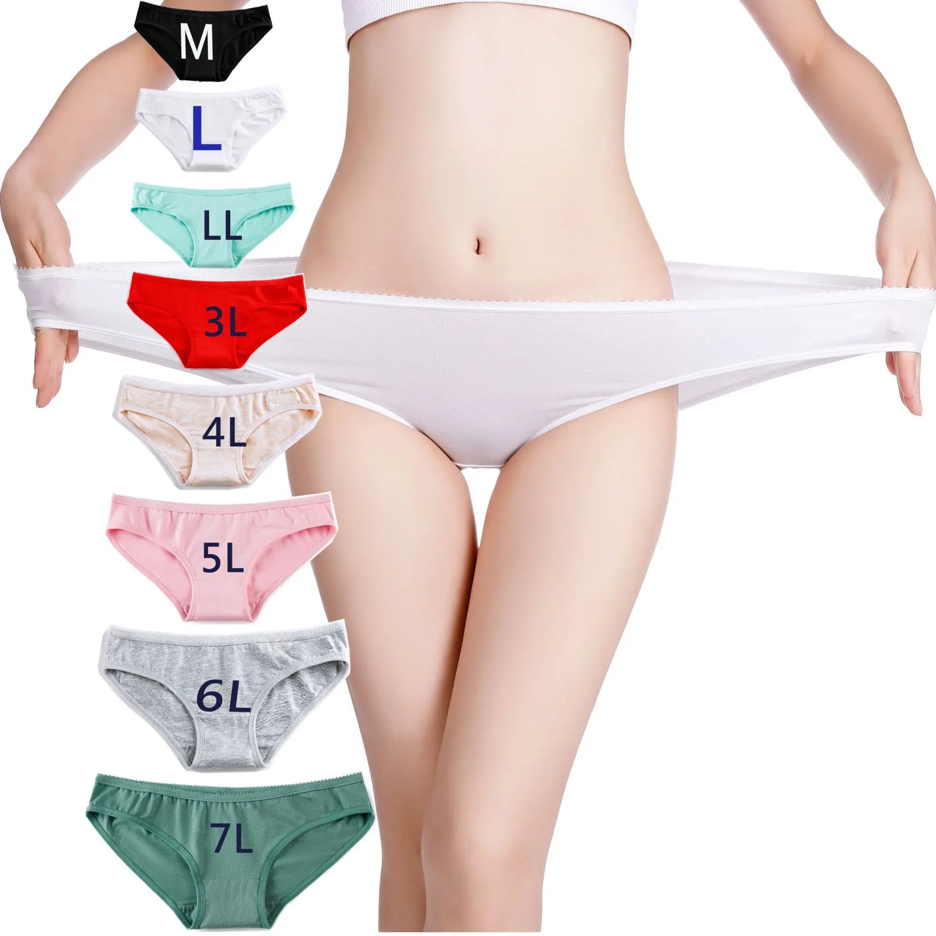 

Women low waist 100% pure cotton hipster breathable large briefs wide fat plus size underwear