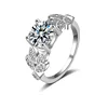 Newest Jewelry Shinny Round Cubic Ring Silver Plated Full Crystal Rings For Women Wedding Engagement
