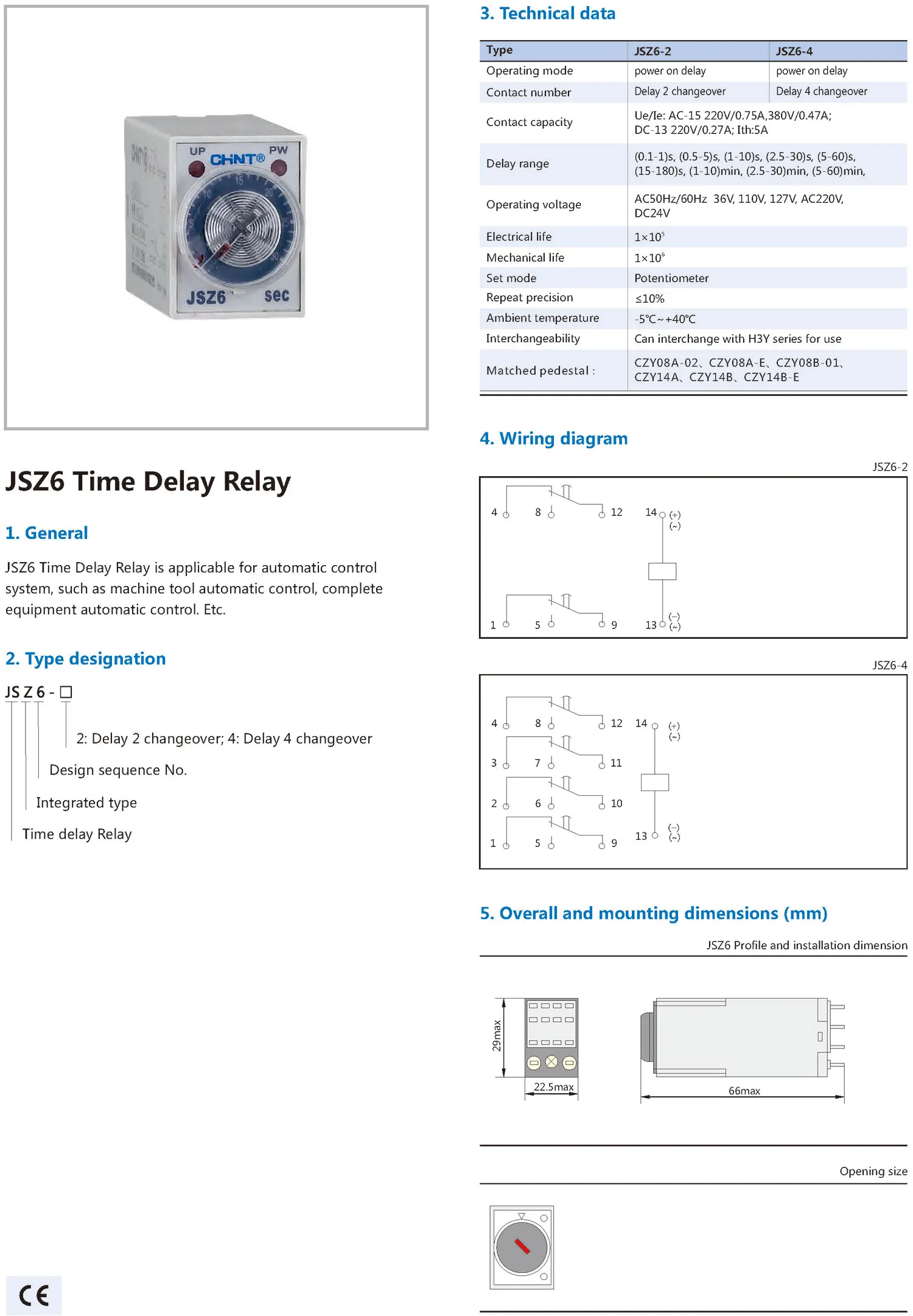 Chint original JSZ6 JSZ6-2 2 Changeover JSZ6-4 4 Changeover 5s 10s 30s 60s 24V 220V 380V Time Delay Relay