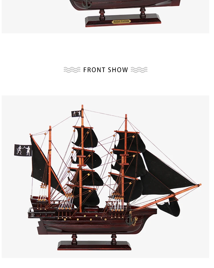 Details about   Wooden Pirate Ship Model Jolly Roger Sailing Boat Warship Caribbean Man-o-war 