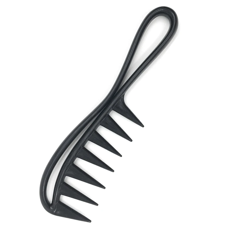 Wide Tooth Shark Plastic Comb Detangler Curly Hair Salon Hairdressing ...