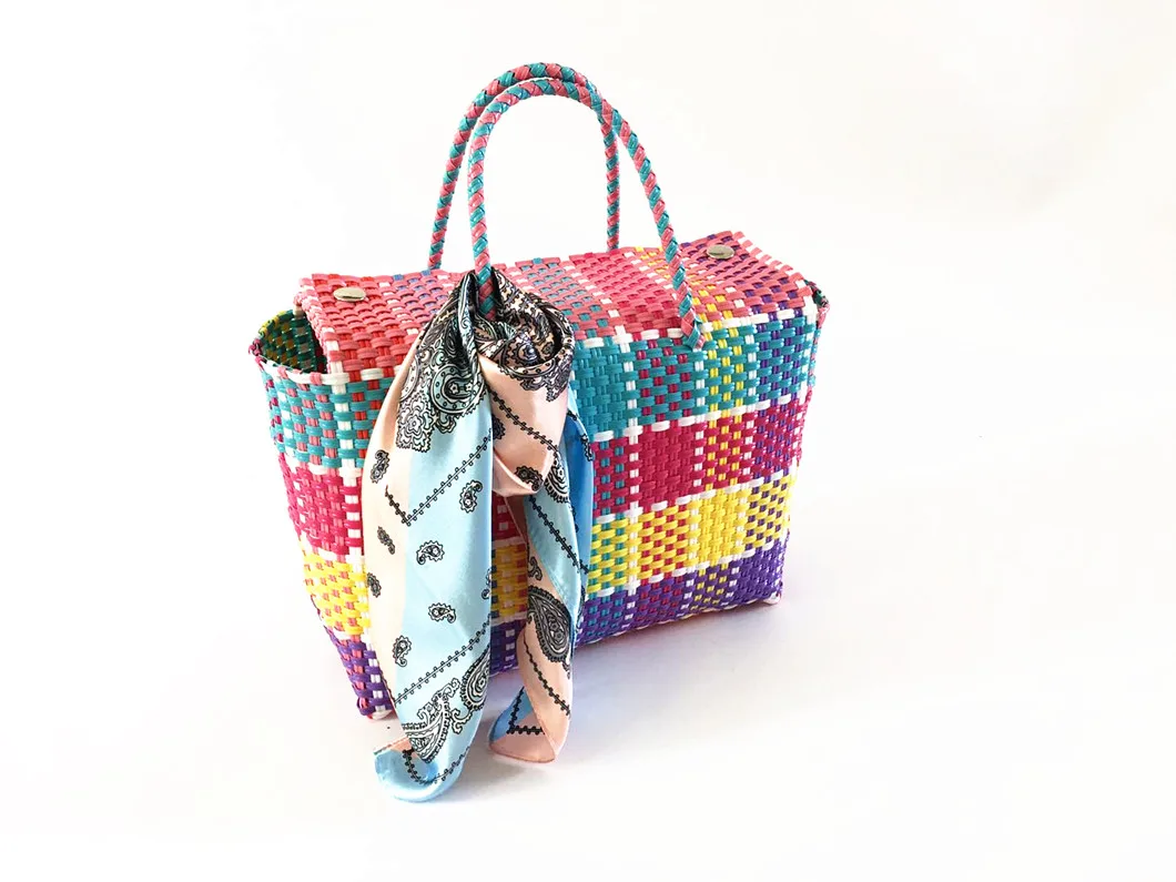 Large Plastic Woven Straw Bag Recycled Weave Plastic Handbag Buy