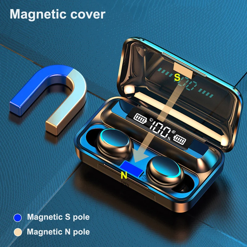 2000mAh Power Bank F9 F9-5 F9-5C Cheap Tws True Wireless Earphones IPX7 Waterproof Headset Earbuds Headphone - ANKUX.COM