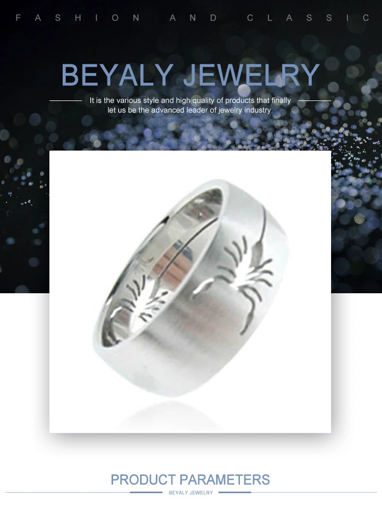 product-BEYALY-Amazing Laser Cut Smooth Scorpion Pattern Engraved Titanium Animal Shaped Rings-img