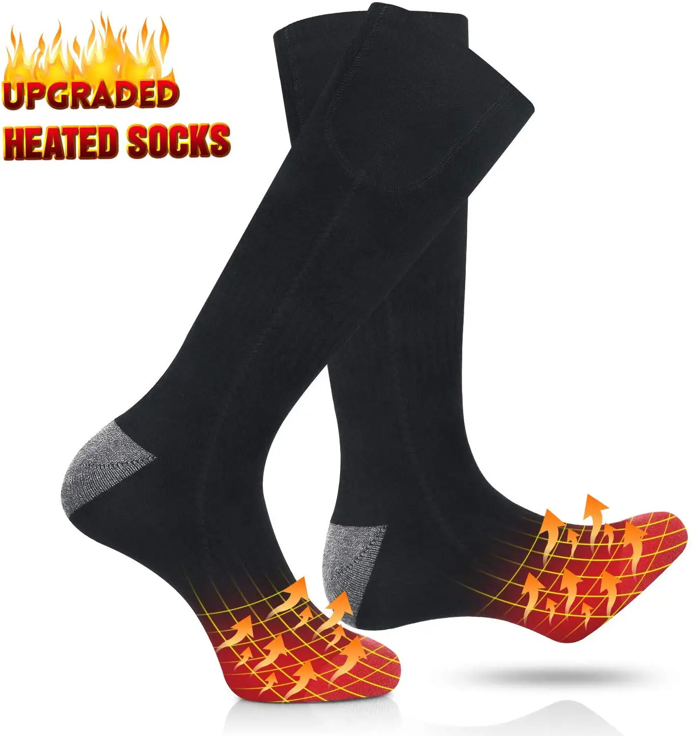 Elastic Heating Socks Rechargeable Battery Electric Heating Warm Sock Outdoor US 