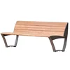 Outdoor Patio Cast Iron Wooden Backrest Bench Seats Garden Park Leisure Bench