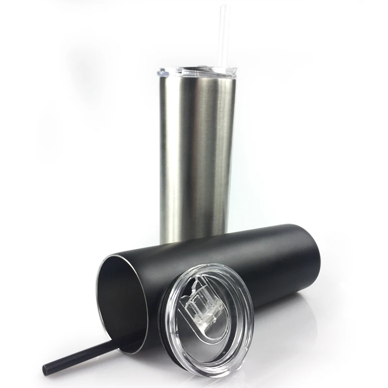 stainless steel tumbler with metal straw