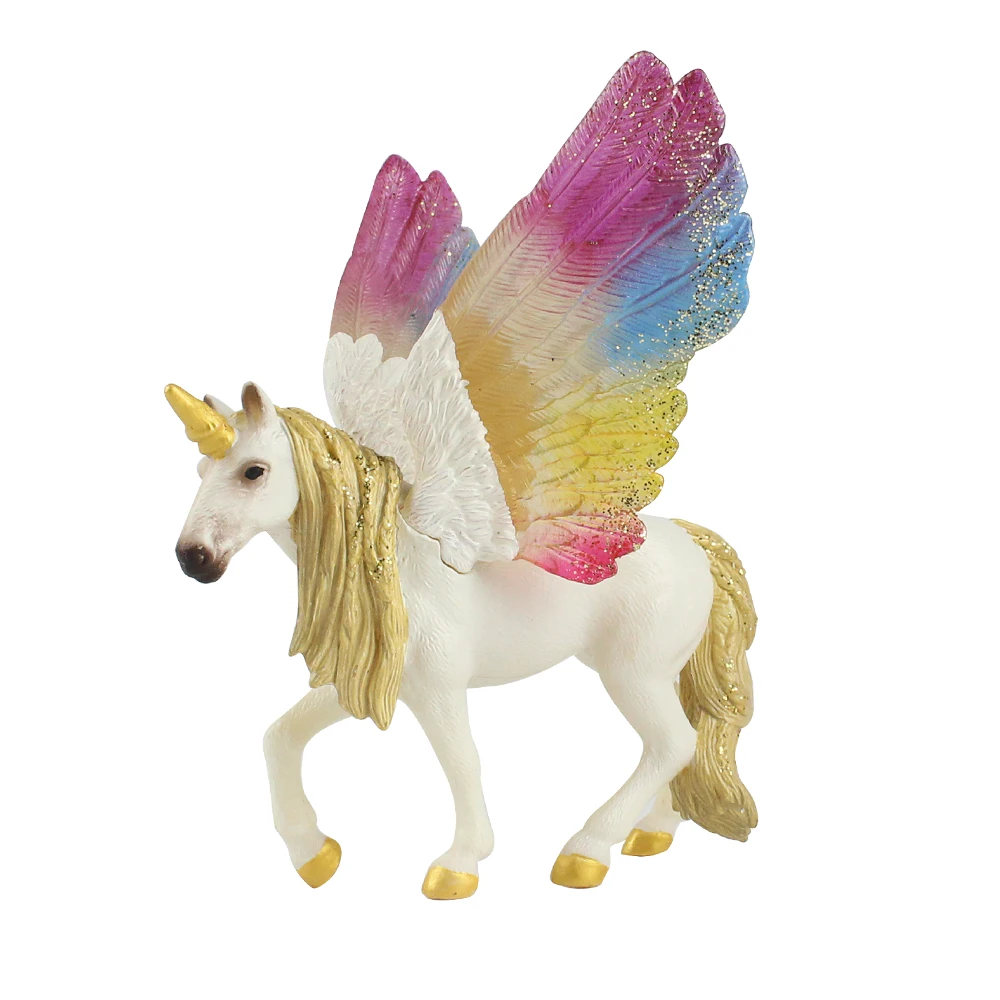 Solid Simulation Animal Model Plastic Flying Horse Figure Unicorn Toys
