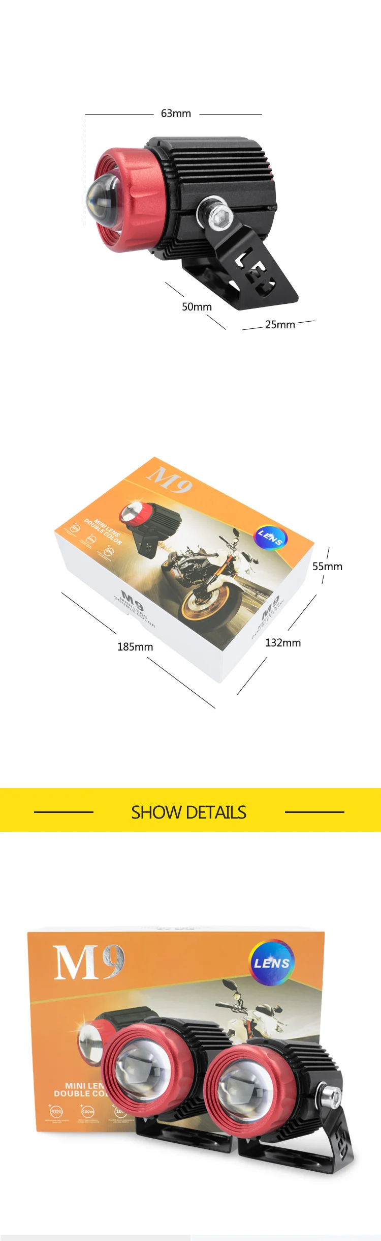 Automobile Small Steel Gun Led Laser Fog Lamp Motorcycle Headlamp Dual Color Far Near Integrated